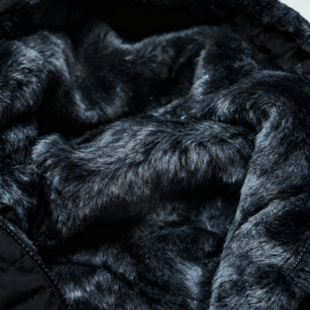 Close-up of black fur texture